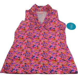 Tzu Tzu M NWT Sleeveless Swim Top Pink Blue